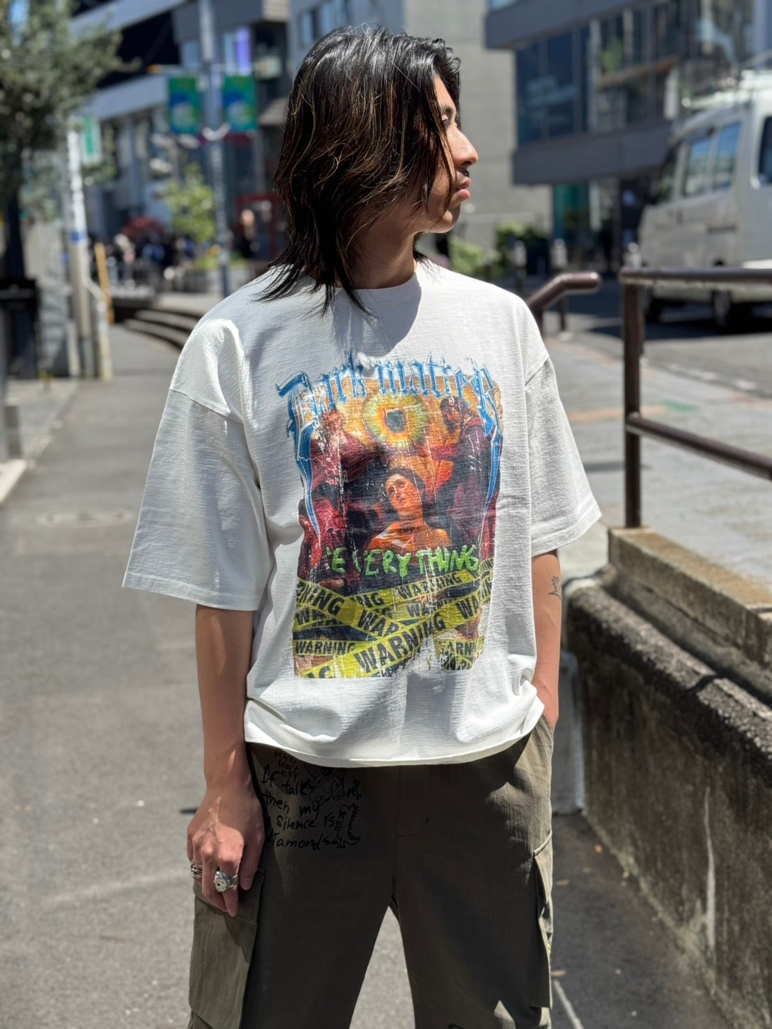 【Y.e(J)ow】ヴィンテージピグメント ROCKグラフィック TEE (125405)