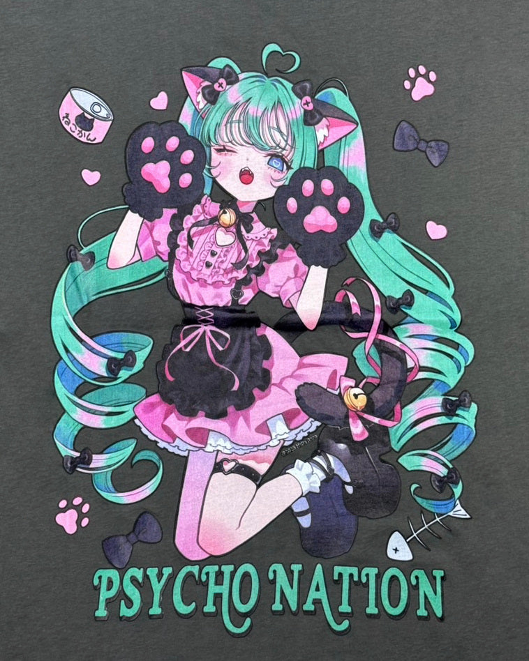 【PSYCHO NATION】× 寝田ルネ 猫耳メイド TEE (735600)