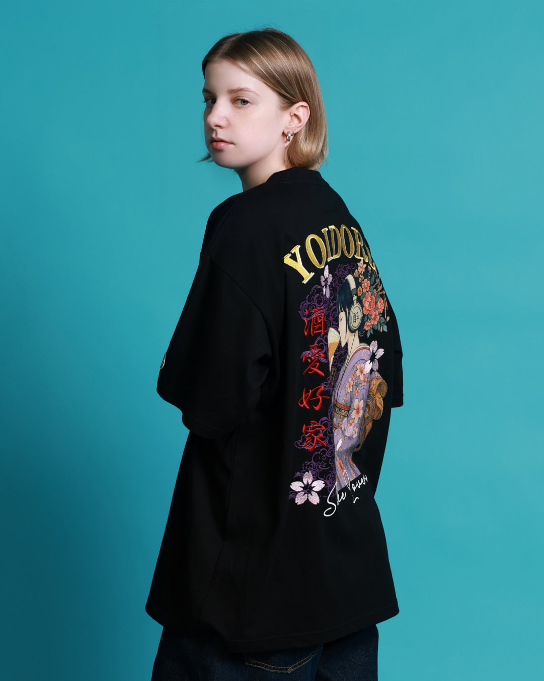 【YOIDORE】 ビール好き着物女子 TEE (826217)