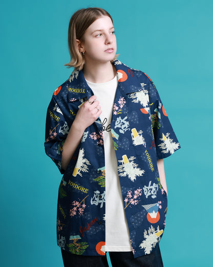 【YOIDORE】酒 JAPAN 総柄シャツ (826001)