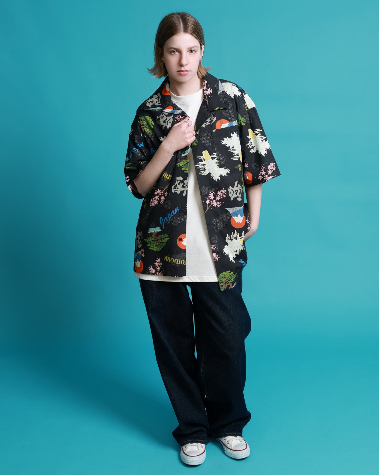【YOIDORE】酒 JAPAN 総柄シャツ (826001)
