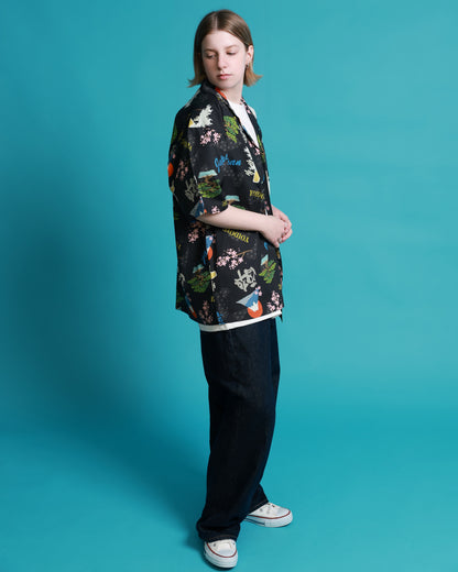 【YOIDORE】酒 JAPAN 総柄シャツ (826001)