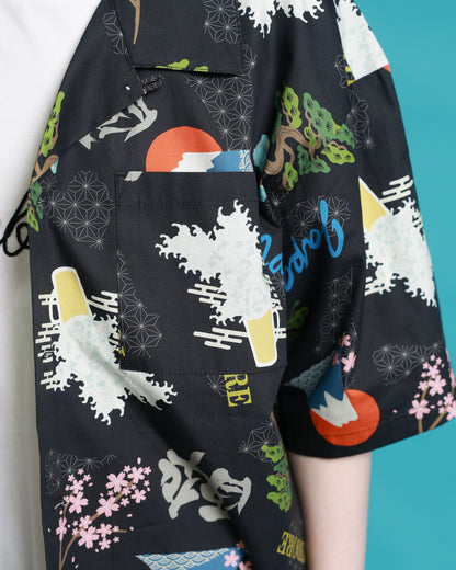 【YOIDORE】酒 JAPAN 総柄シャツ (826001)