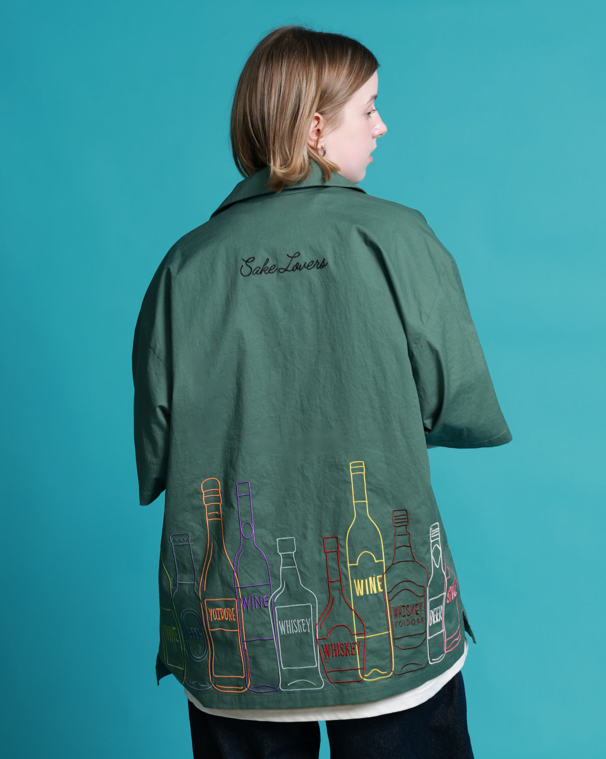 【YOIDORE】酒ボトル 刺繍シャツ (826002)