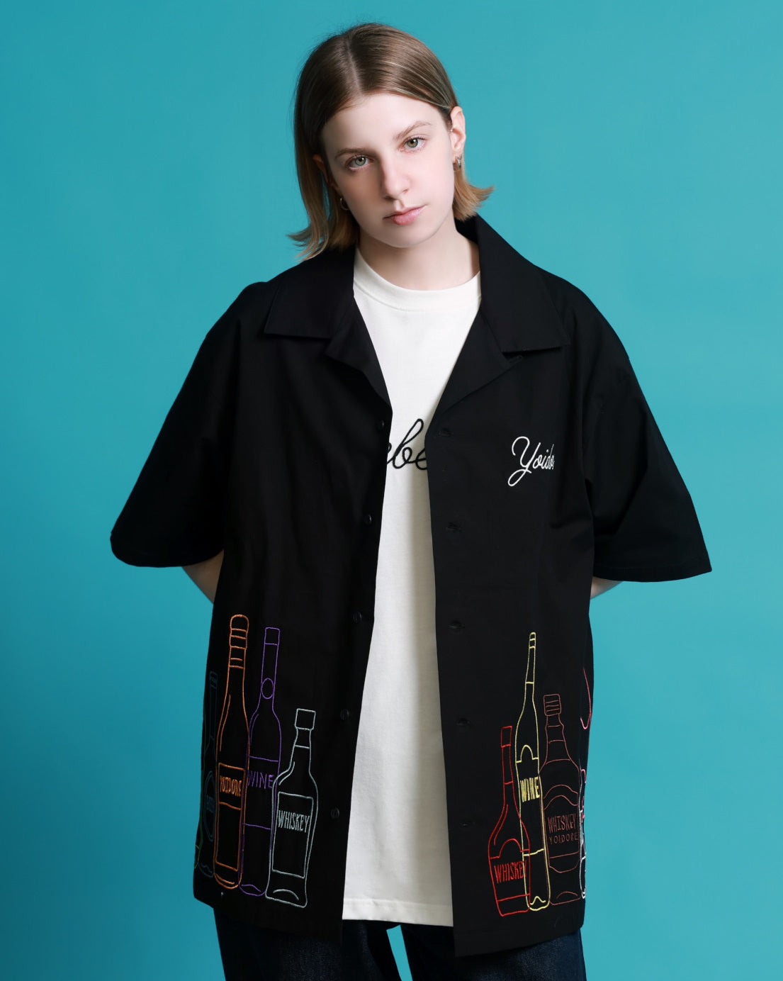 【YOIDORE】酒ボトル 刺繍シャツ (826002)