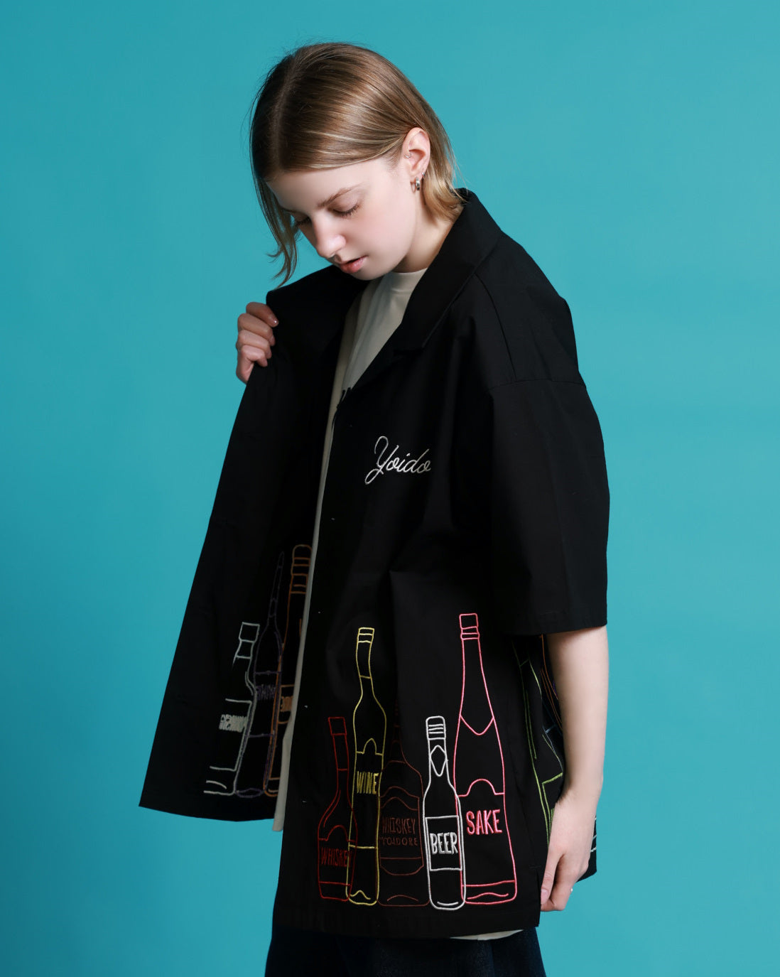 【YOIDORE】酒ボトル 刺繍シャツ (826002)