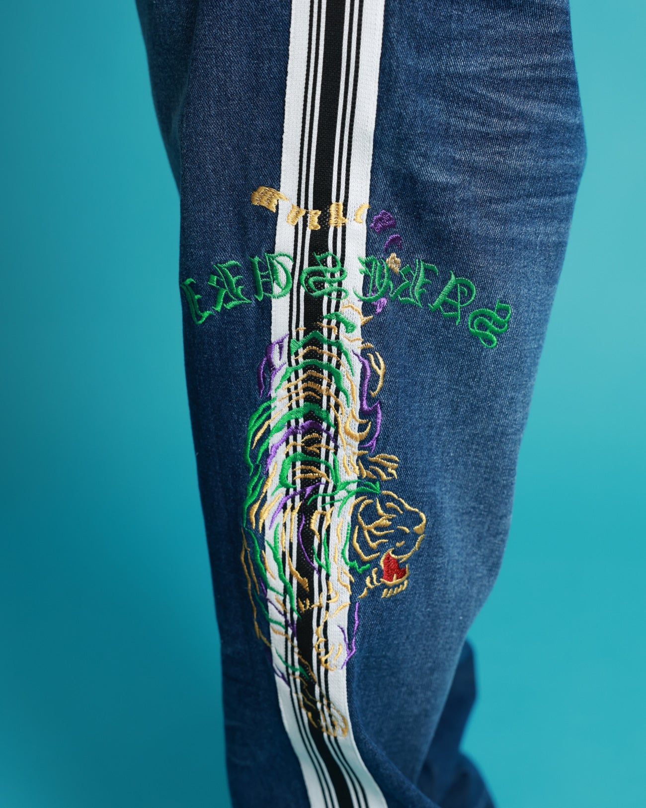 【YOIDORE】 酒とデニム サイドライン 刺繍パンツ (826006)