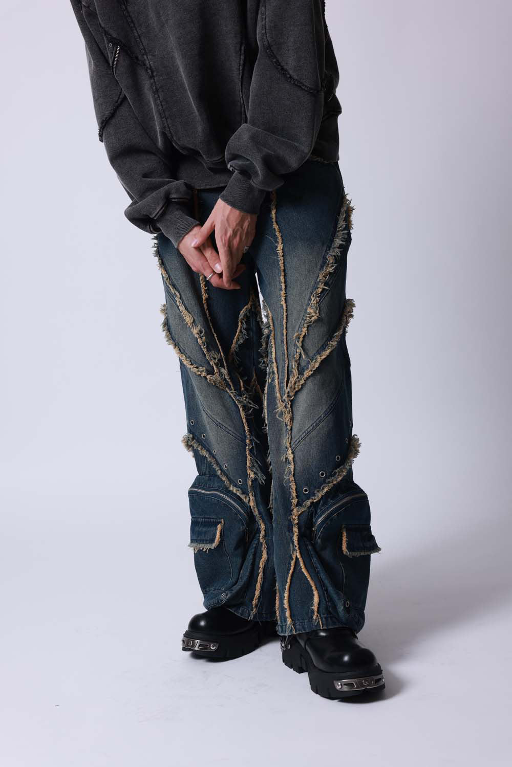 P.N UNDERGROUND】フリンジカーゴパンツ (735433) – ring official