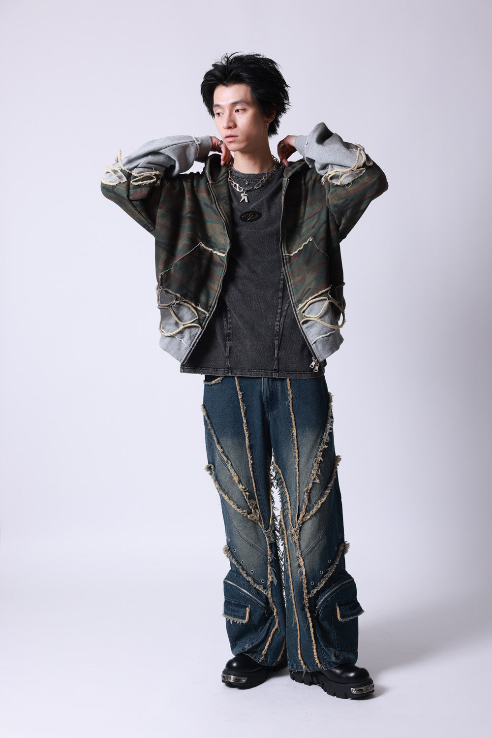 【P.N UNDERGROUND】レイヤーダメージ ZIP PK (745408)