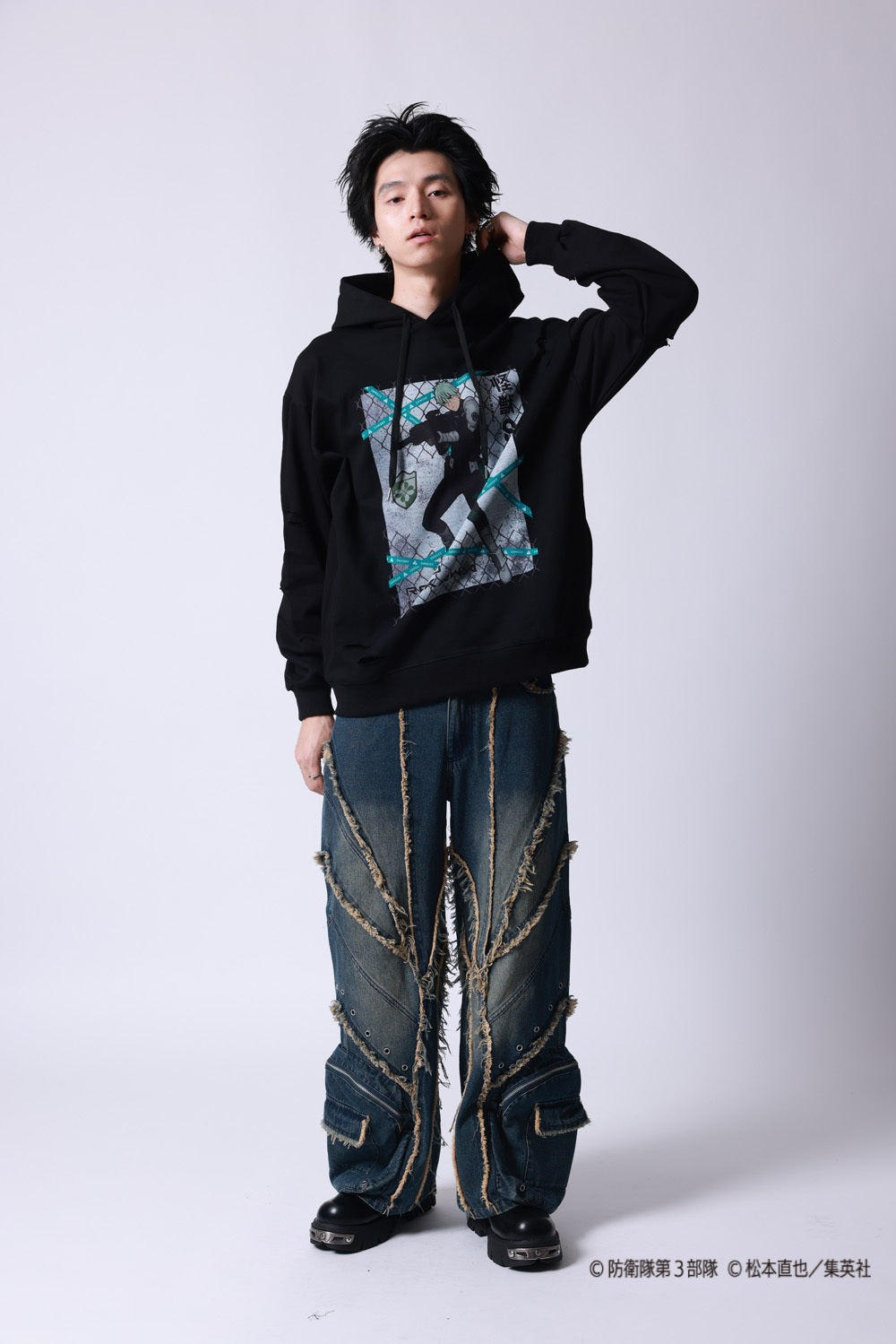 【P.N UNDERGROUND×怪獣８号】市川 レノ ダメージ パーカー (745507)