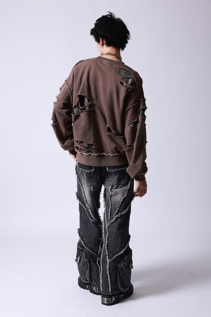 【P.N UNDERGROUND】ダメージレイヤード クルーネック (745404)