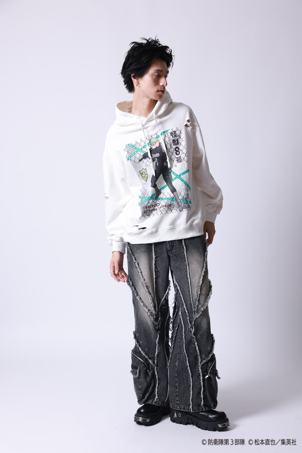 【P.N UNDERGROUND×怪獣８号】市川 レノ ダメージ パーカー (745507)