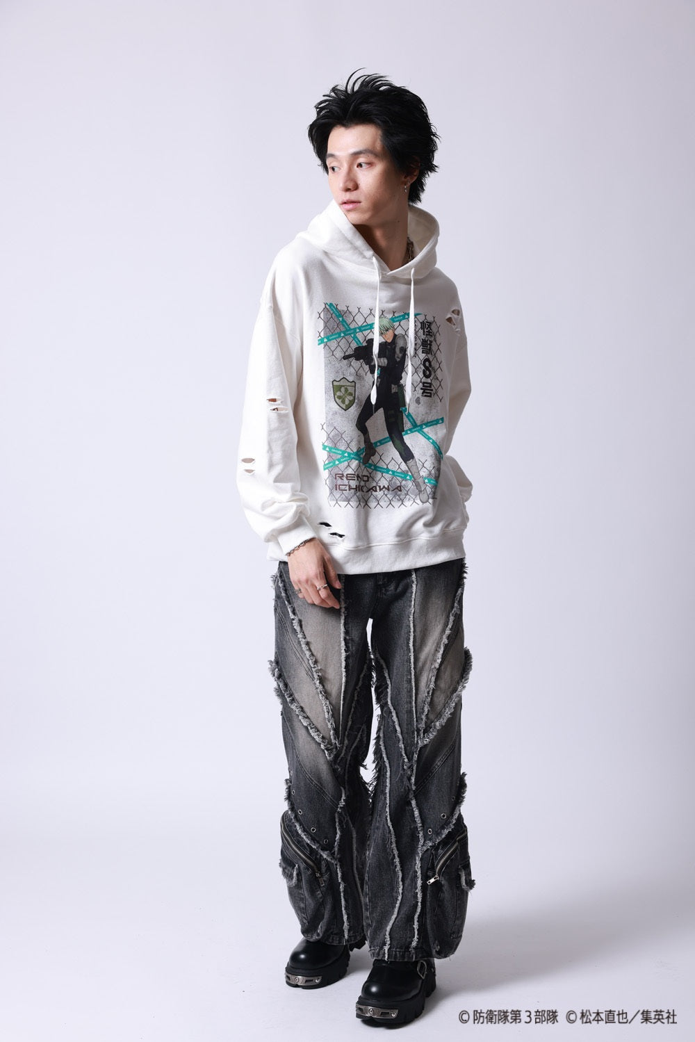 【P.N UNDERGROUND×怪獣８号】市川 レノ ダメージ パーカー (745507)