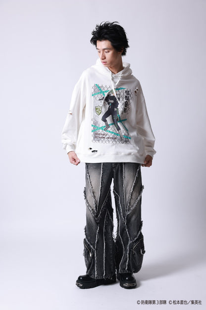 【P.N UNDERGROUND×怪獣８号】市川 レノ ダメージ パーカー (745507)