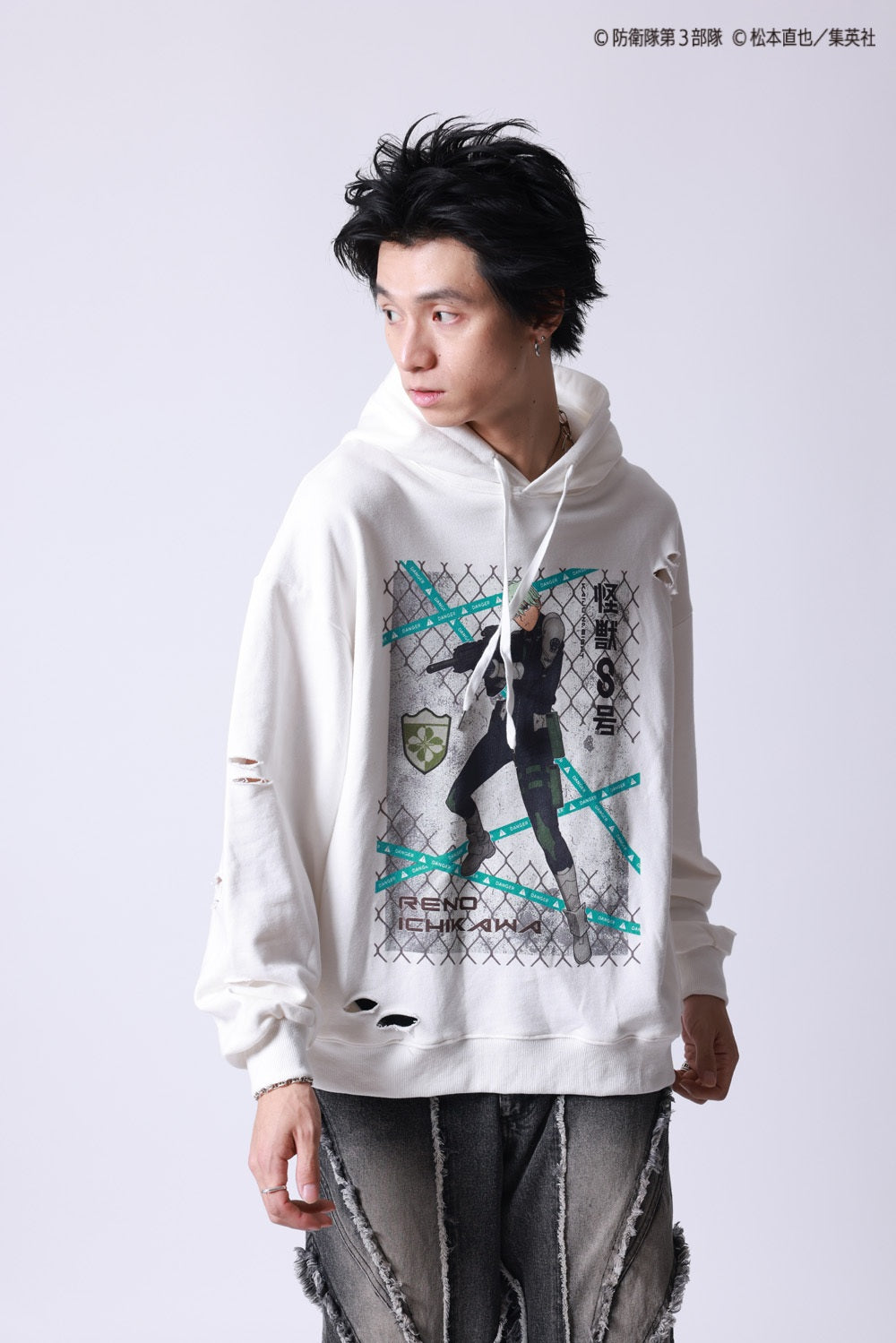 【P.N UNDERGROUND×怪獣８号】市川 レノ ダメージ パーカー (745507)