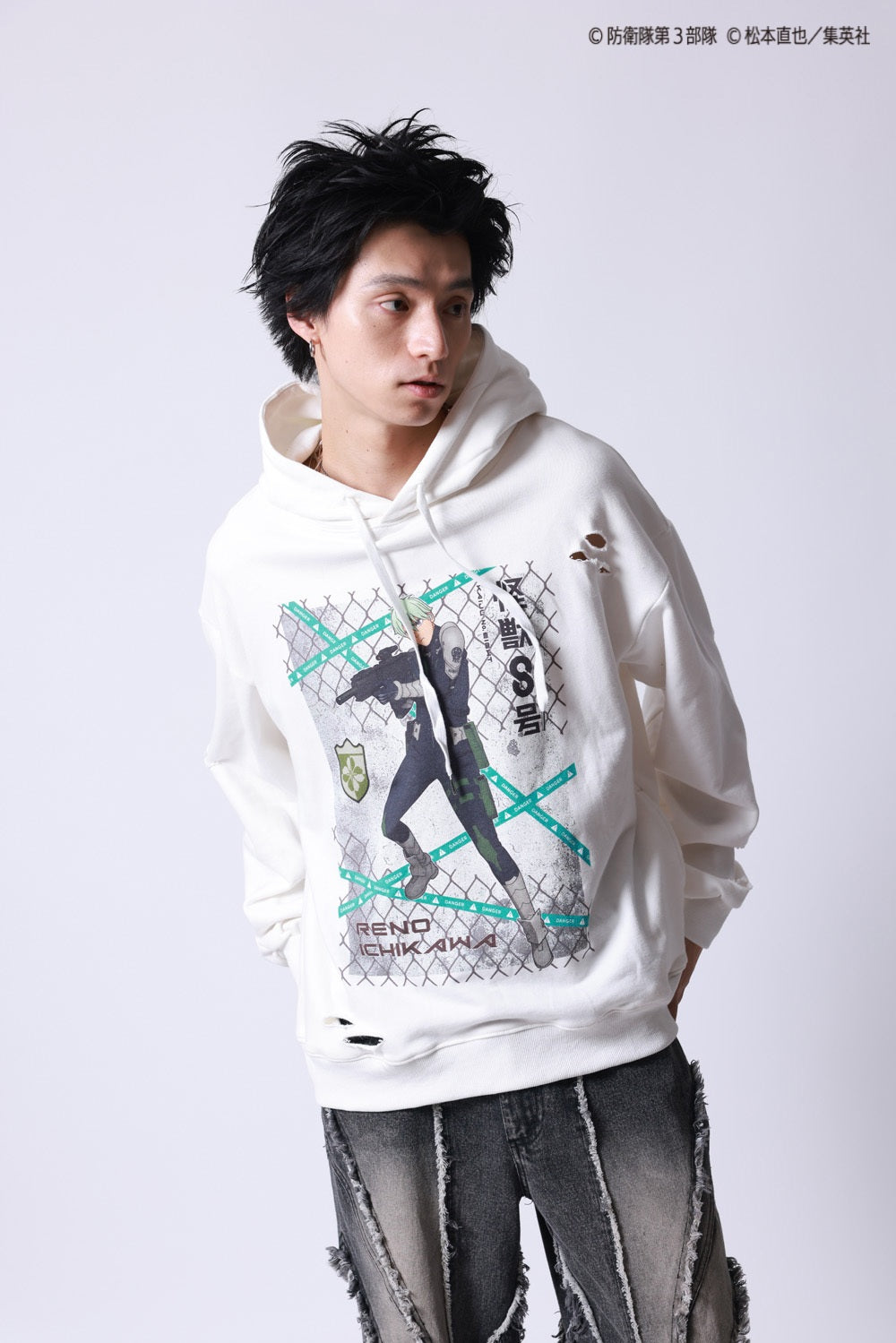 【P.N UNDERGROUND×怪獣８号】市川 レノ ダメージ パーカー (745507)