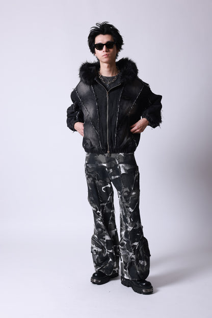 【P.N UNDERGROUND】ファー脱着デニムフードBZ (745409)