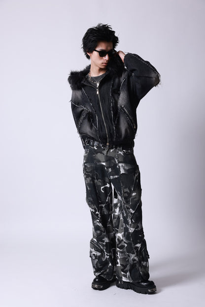 【P.N UNDERGROUND】ファー脱着デニムフードBZ (745409)