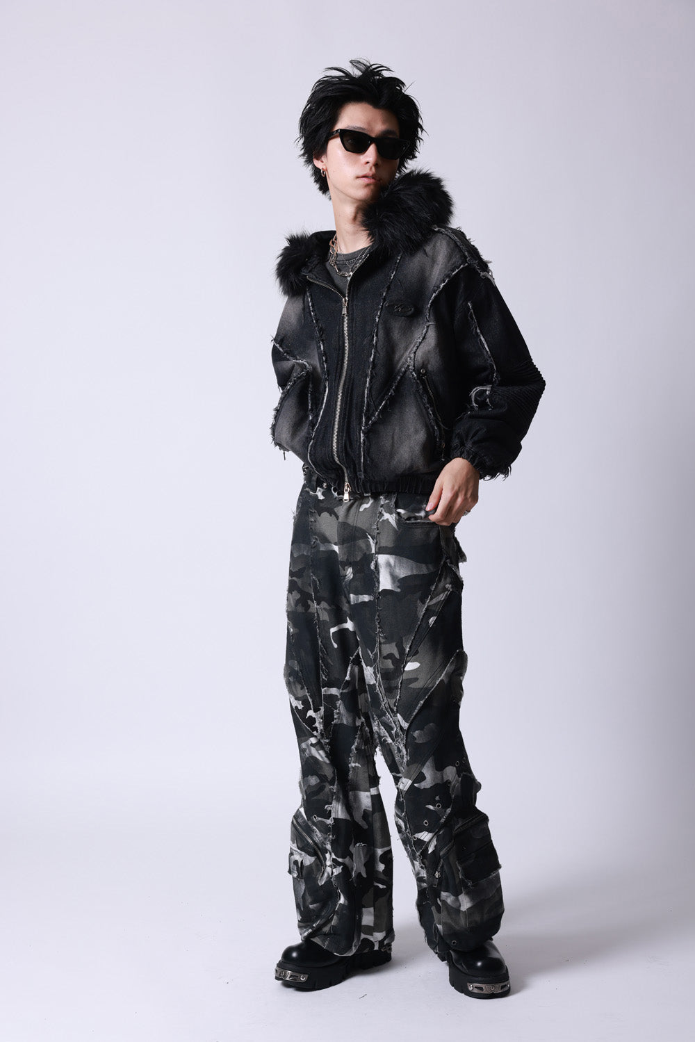 【P.N UNDERGROUND】ファー脱着デニムフードBZ (745409)