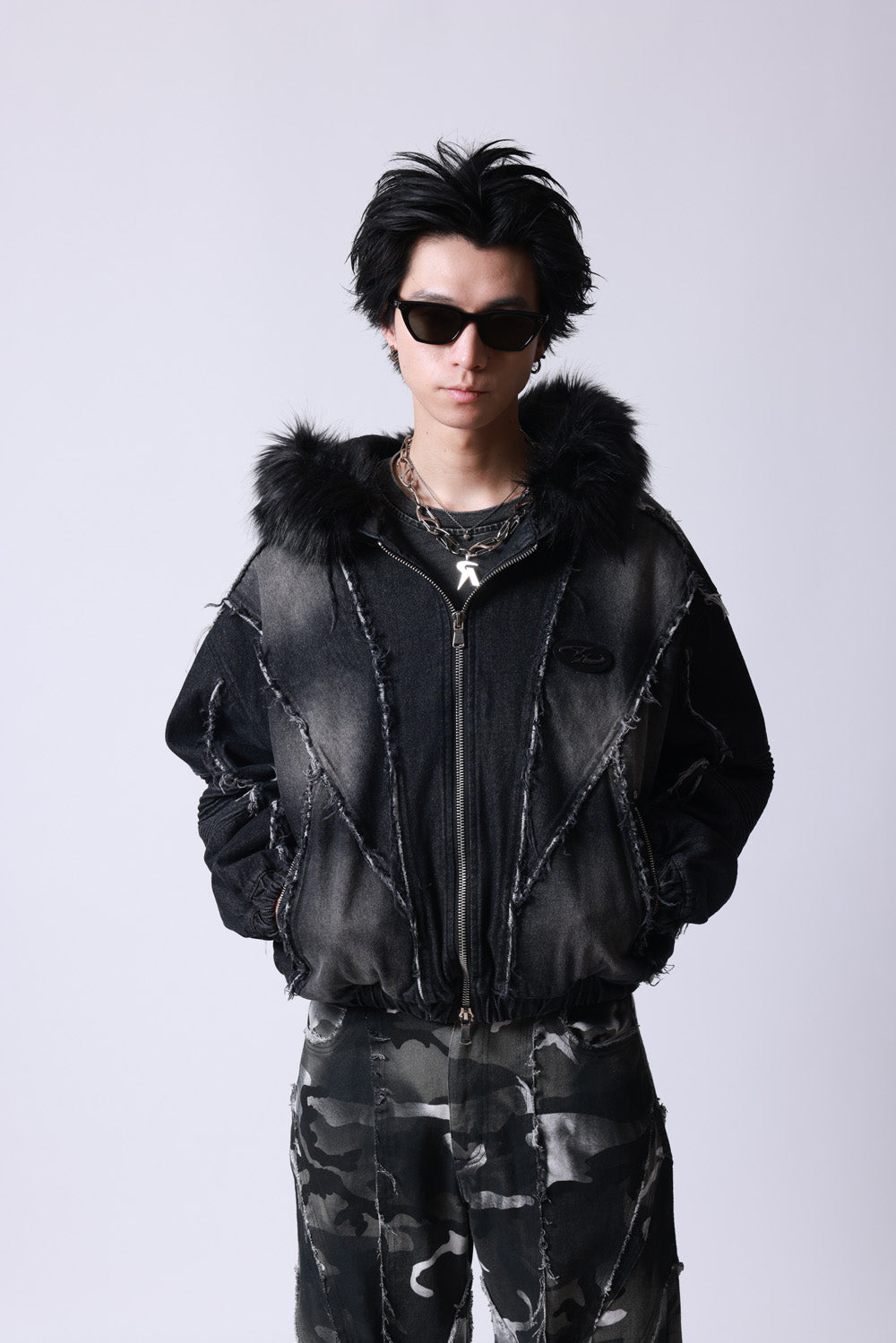 【P.N UNDERGROUND】ファー脱着デニムフードBZ (745409)