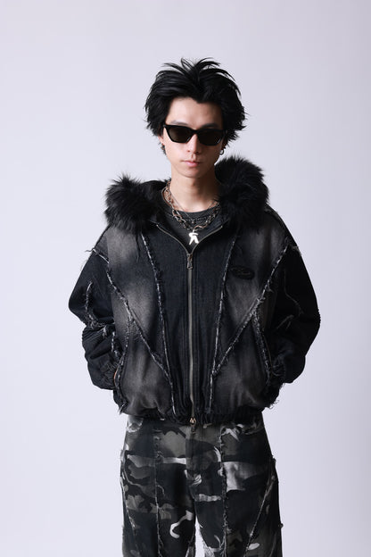 【P.N UNDERGROUND】ファー脱着デニムフードBZ (745409)