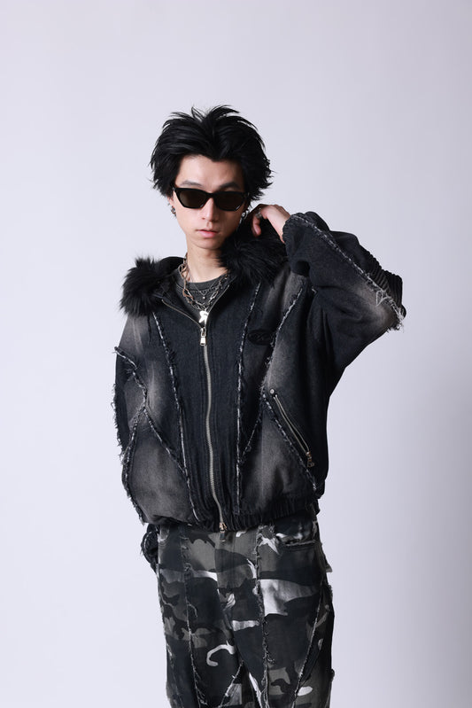 【P.N UNDERGROUND】ファー脱着デニムフードBZ (745409)