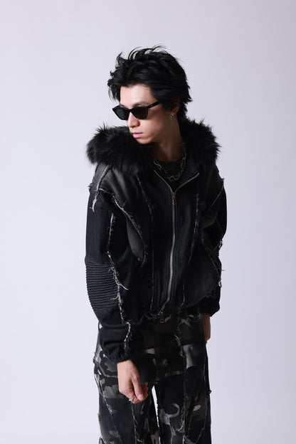 【P.N UNDERGROUND】ファー脱着デニムフードBZ (745409)