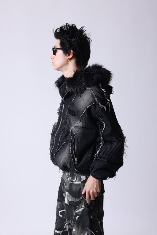 【P.N UNDERGROUND】ファー脱着デニムフードBZ (745409)