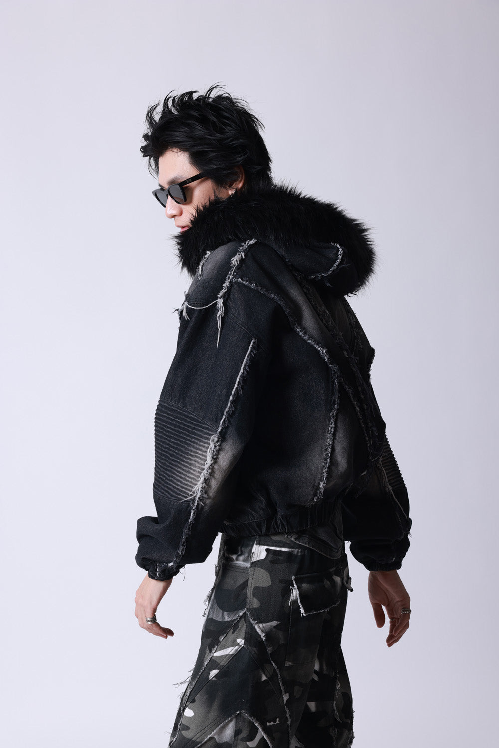 【P.N UNDERGROUND】ファー脱着デニムフードBZ (745409)