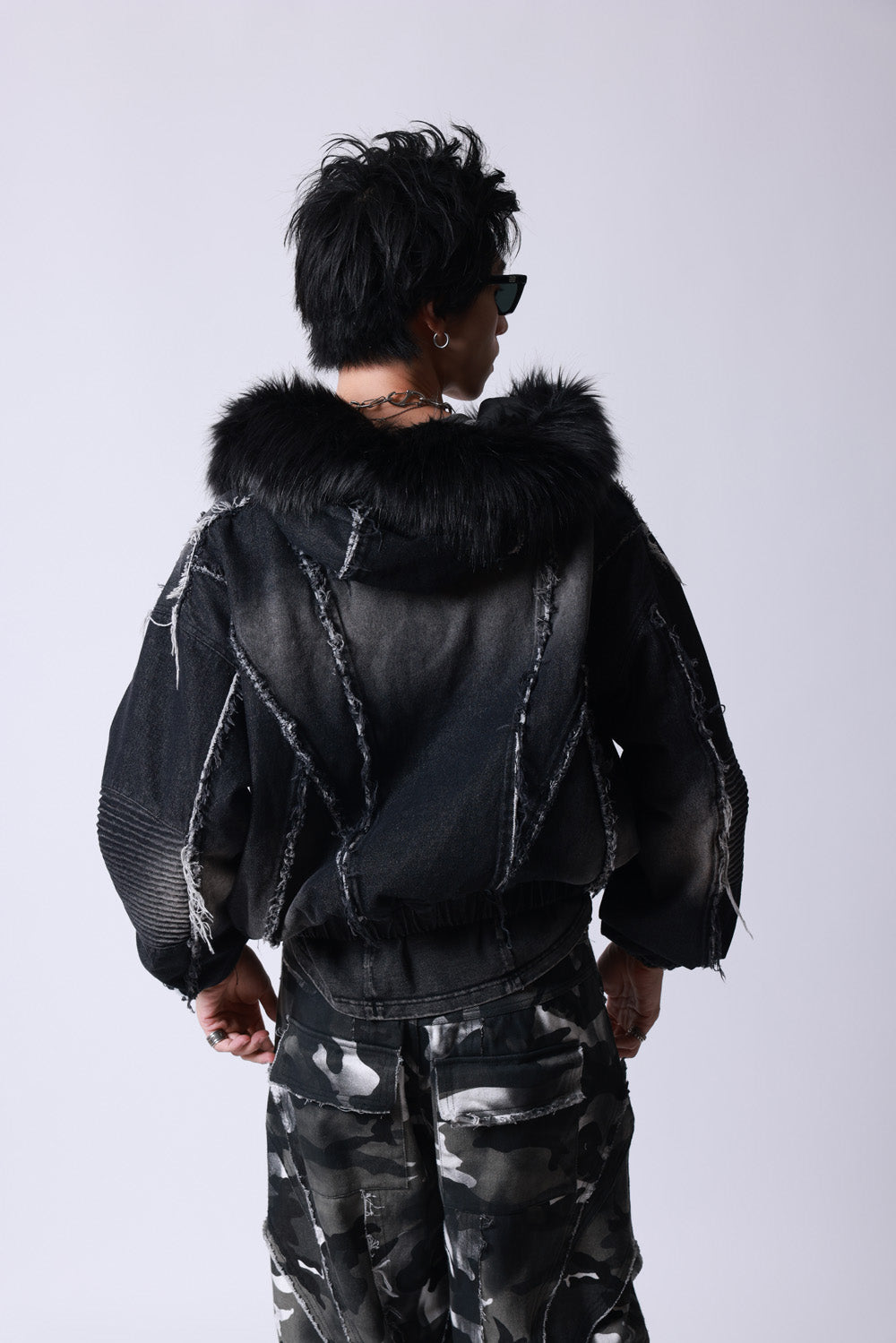 【P.N UNDERGROUND】ファー脱着デニムフードBZ (745409)