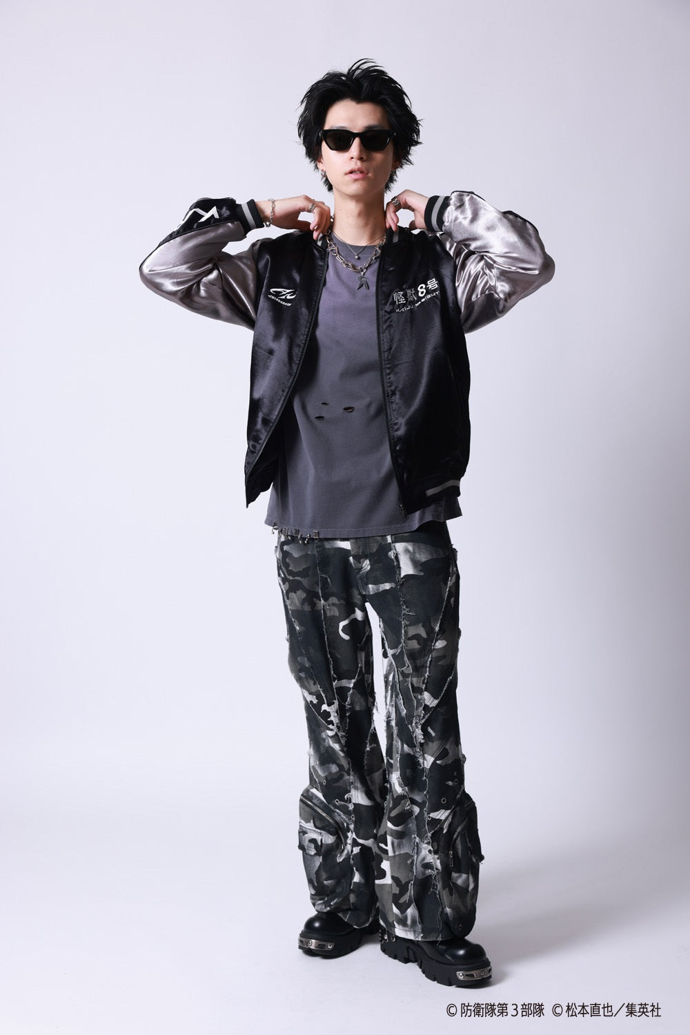 【P.N UNDERGROUND×怪獣８号】亜白 ミナ リバーシブルスカジャン (745101)