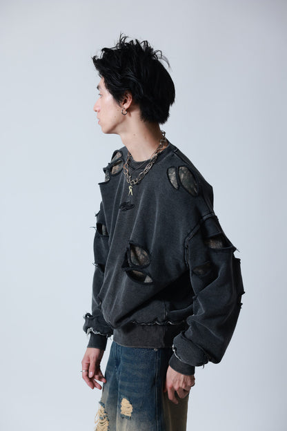 【P.N UNDERGROUND】ダメージレイヤード クルーネック (745404)