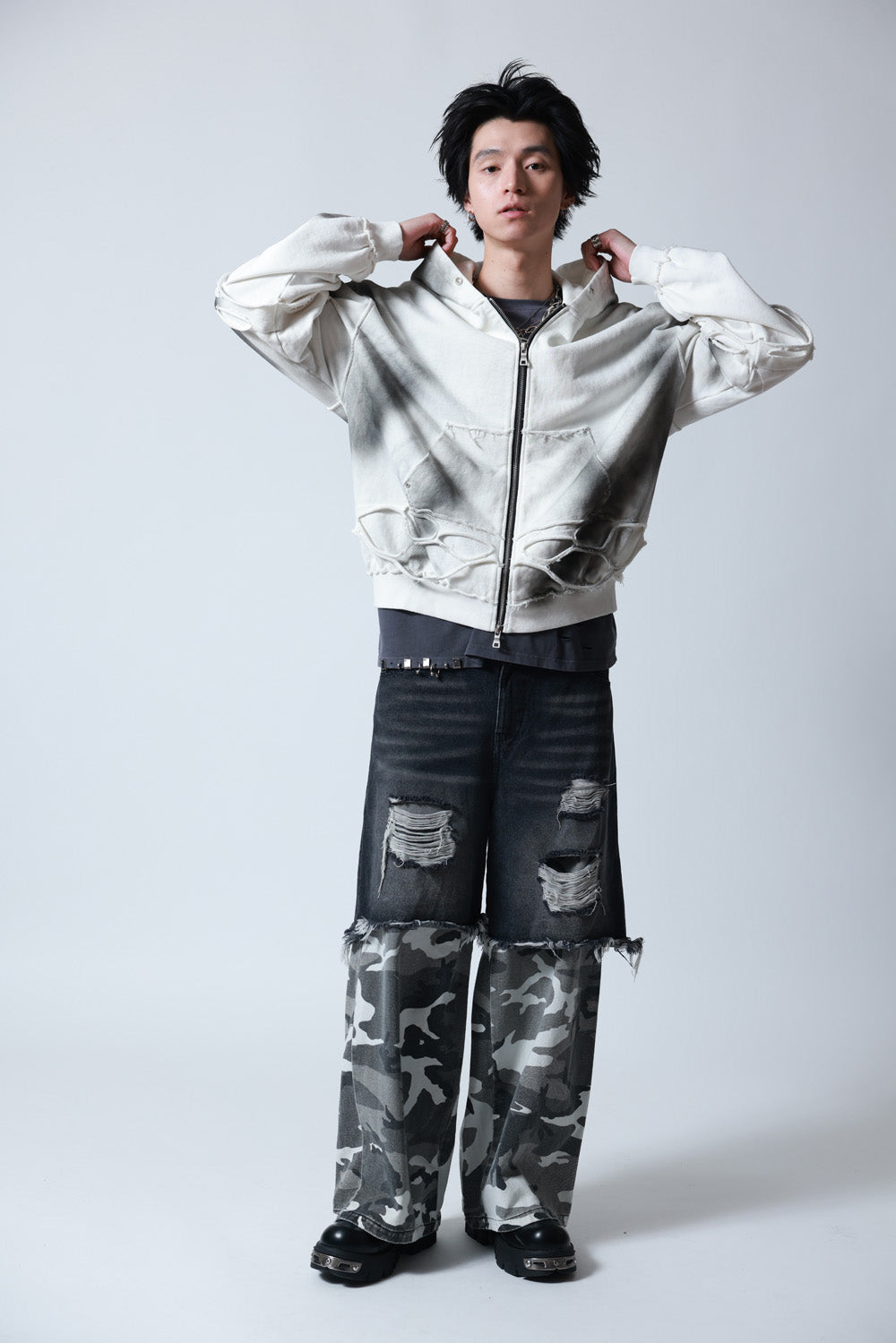 【P.N UNDERGROUND】レイヤーダメージ ZIP PK (745408)