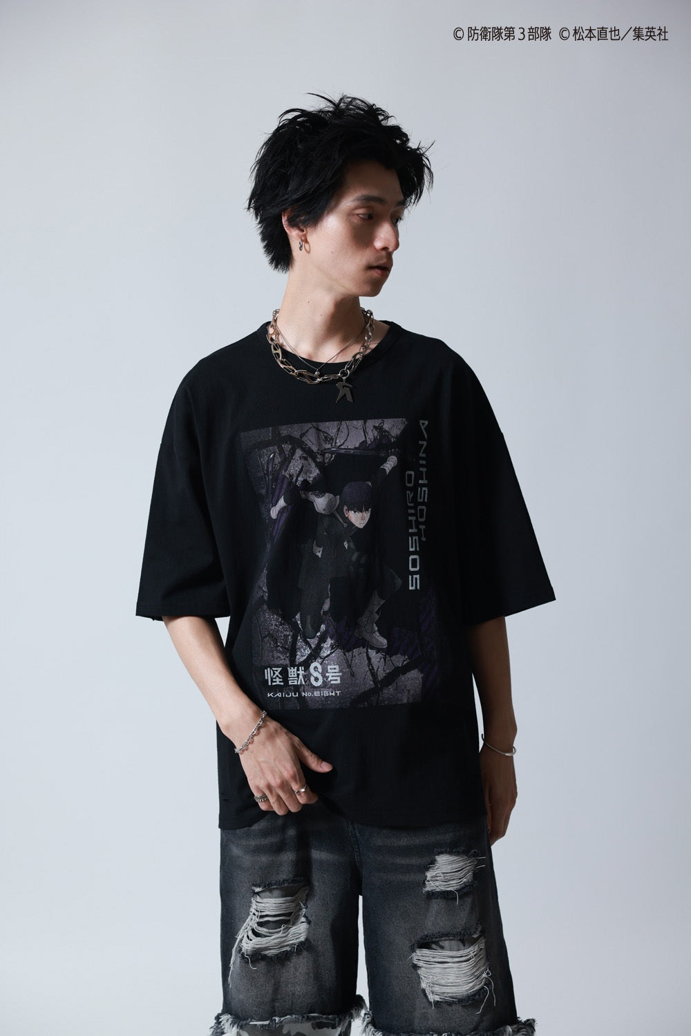 P.N UNDERGROUND＿怪獣8号】保科 宗四郎 ダメージ TEE (745605