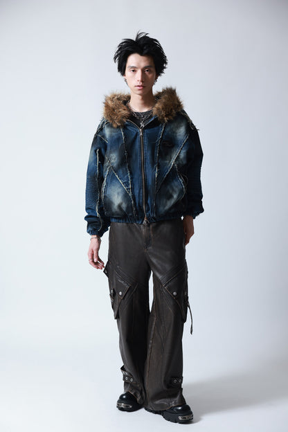 【P.N UNDERGROUND】ファー脱着デニムフードBZ (745409)