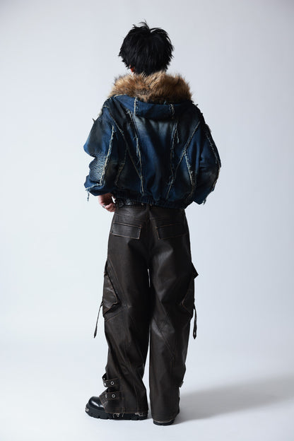 【P.N UNDERGROUND】ファー脱着デニムフードBZ (745409)