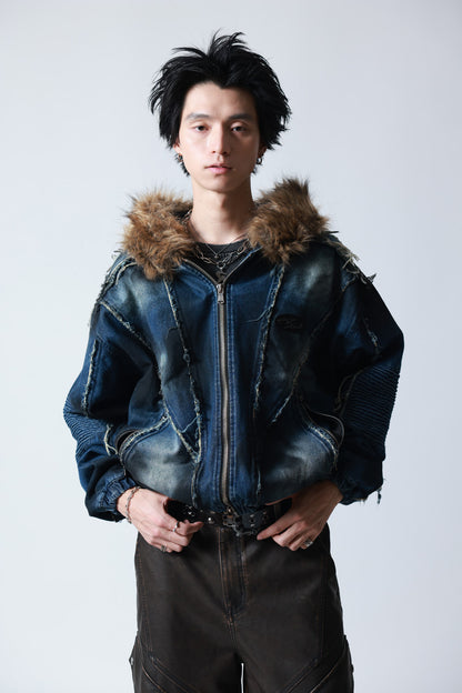 【P.N UNDERGROUND】ファー脱着デニムフードBZ (745409)