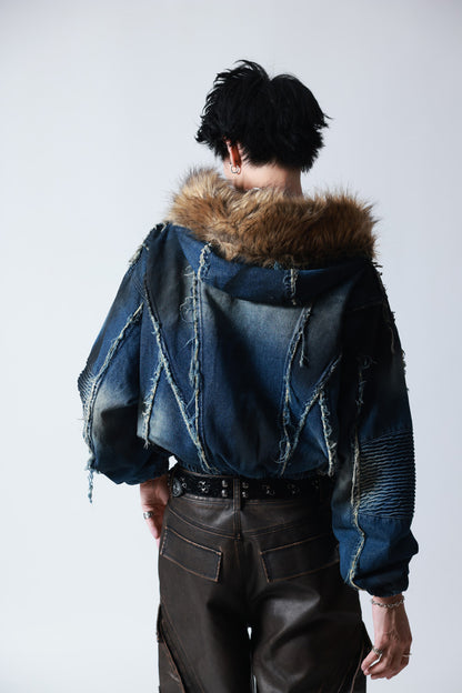 【P.N UNDERGROUND】ファー脱着デニムフードBZ (745409)