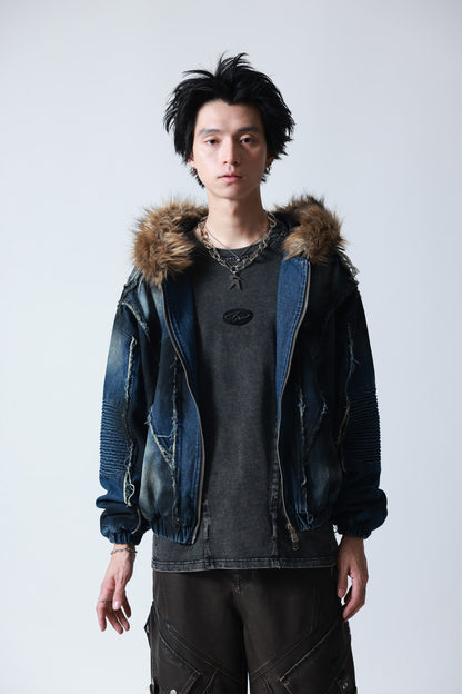 【P.N UNDERGROUND】ファー脱着デニムフードBZ (745409)
