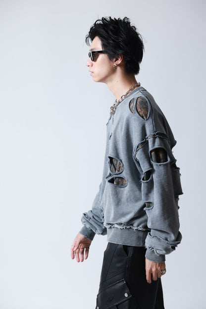 【P.N UNDERGROUND】ダメージレイヤード クルーネック (745404)