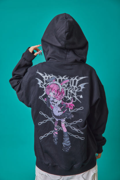 【PSYCHO NATION】× 寝田ルネ  うさ耳メイド ZIPパーカー (735501)