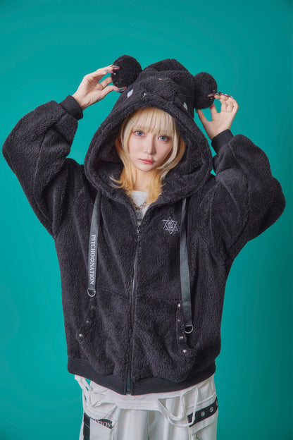 【PSYCHO NATION】クマ耳 ボア ZIP パーカー(745603)