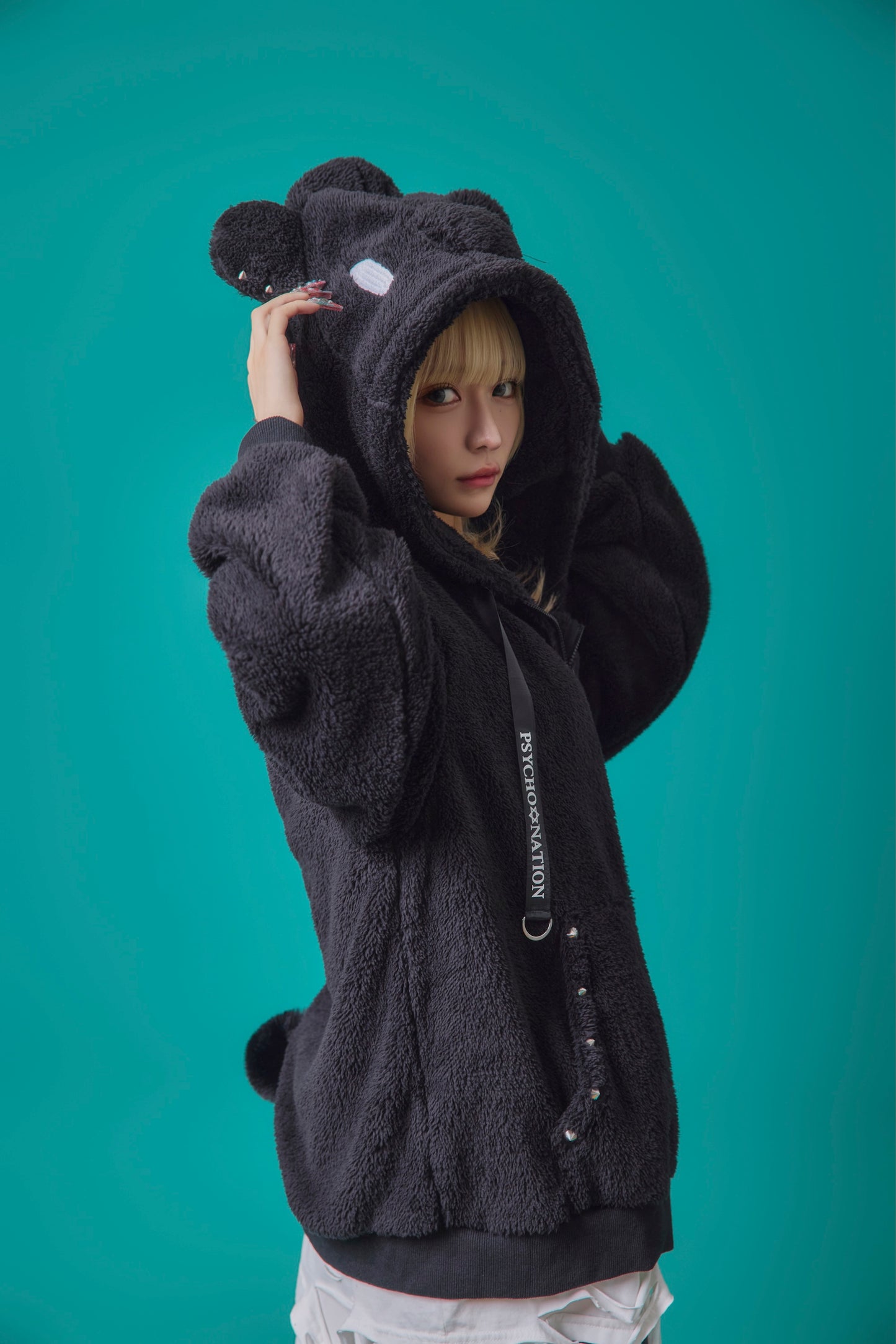 【PSYCHO NATION】クマ耳 ボア ZIP パーカー(745603)