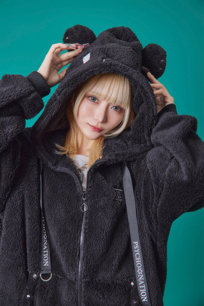【PSYCHO NATION】クマ耳 ボア ZIP パーカー(745603)