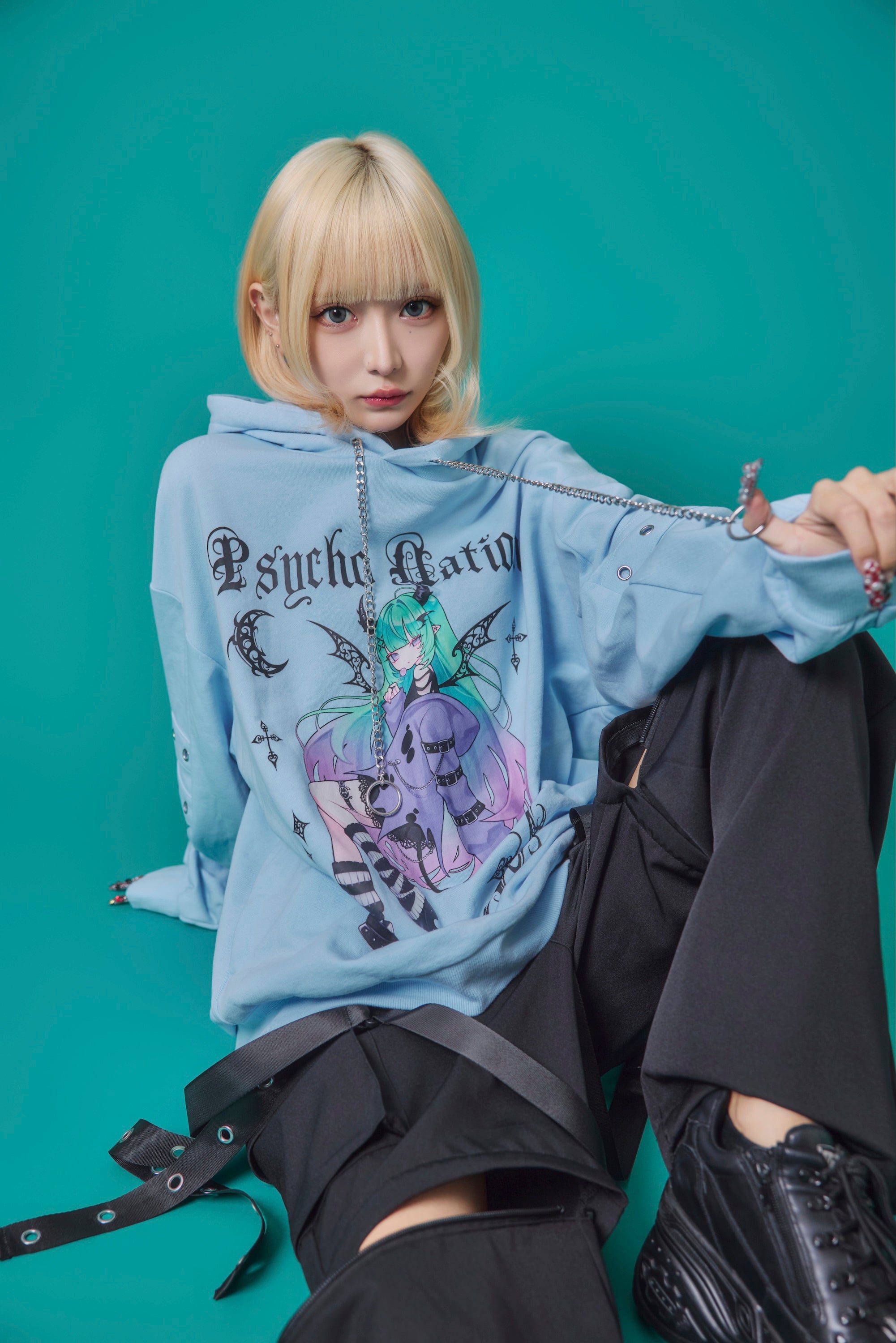 ツ*サ様 デュアリズムChevonパーカー青L PSYCHO NATION】× 寝田ルネ DEVILパーカー (745501) – ring official
