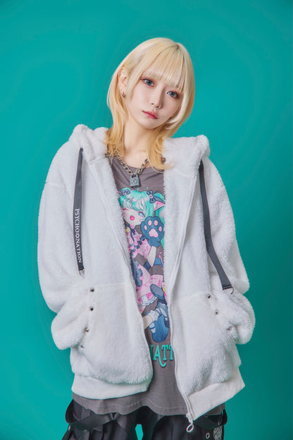 【PSYCHO NATION】クマ耳 ボア ZIP パーカー(745603)