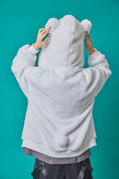 【PSYCHO NATION】クマ耳 ボア ZIP パーカー(745603)