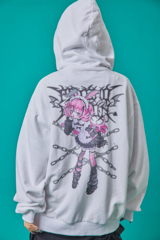 【PSYCHO NATION】× 寝田ルネ  うさ耳メイド ZIPパーカー (735501)