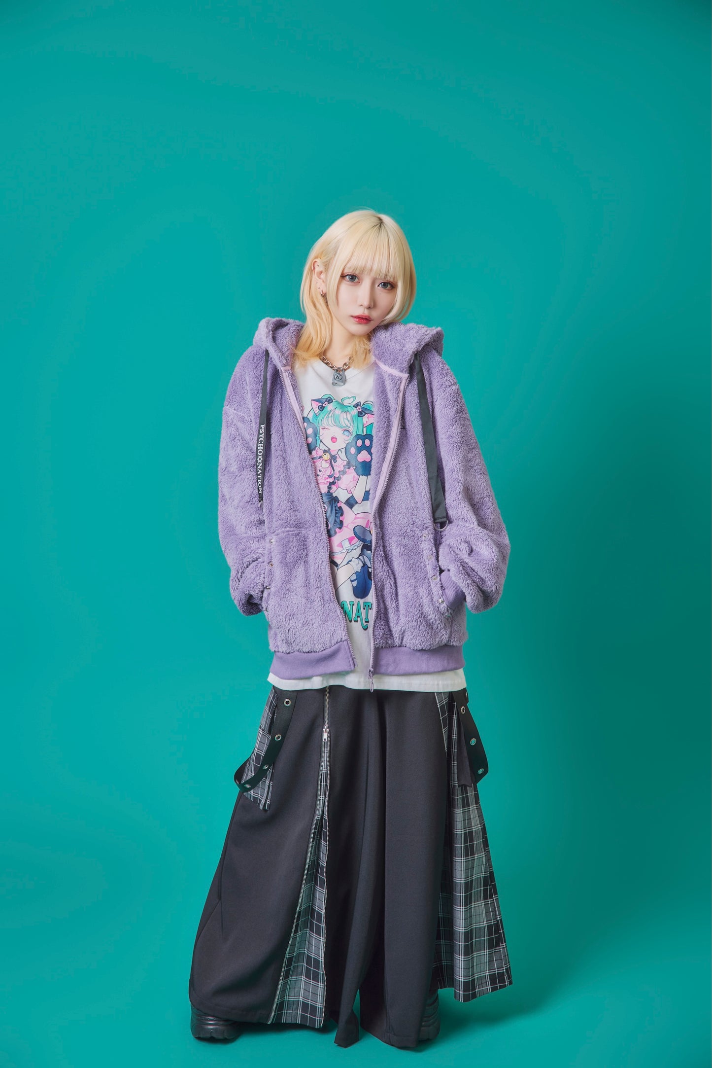 【PSYCHO NATION】クマ耳 ボア ZIP パーカー(745603)