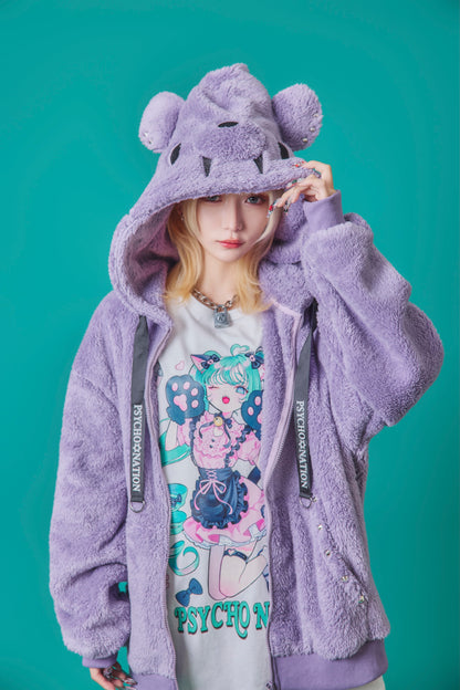 【PSYCHO NATION】クマ耳 ボア ZIP パーカー(745603)